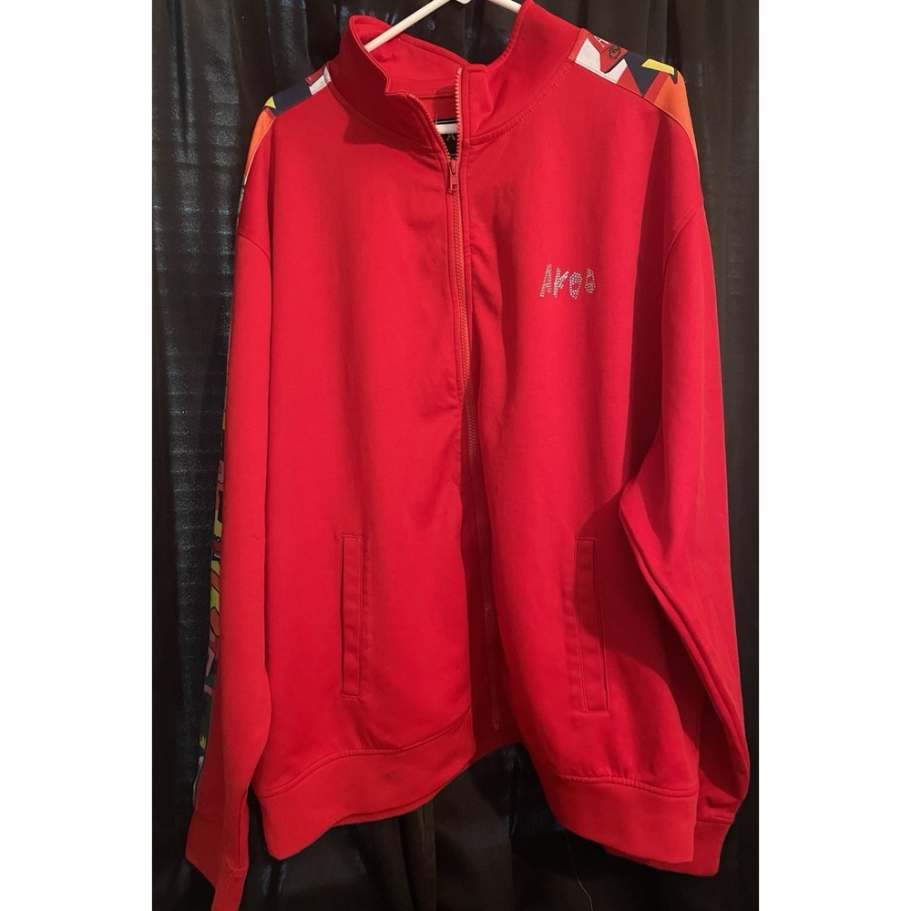 AKOO Men's Track 4XL Zipped Jacket Red & Multicolored